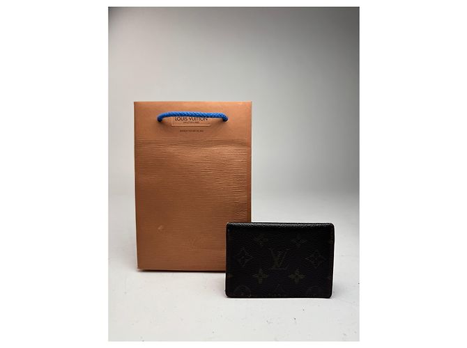 Porta-cartões de couro marrom Monogram Louis Vuitton Vintage - Ansicht 8