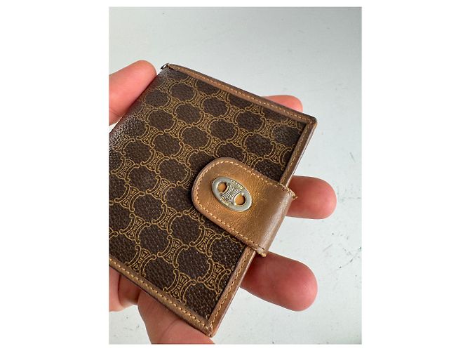 Céline Vintage Celine Triomphe Monogram leather wallet brown - view 3