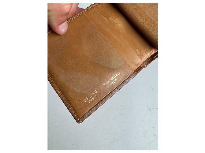 Céline Vintage Celine Triomphe Monogram leather wallet brown - view 7