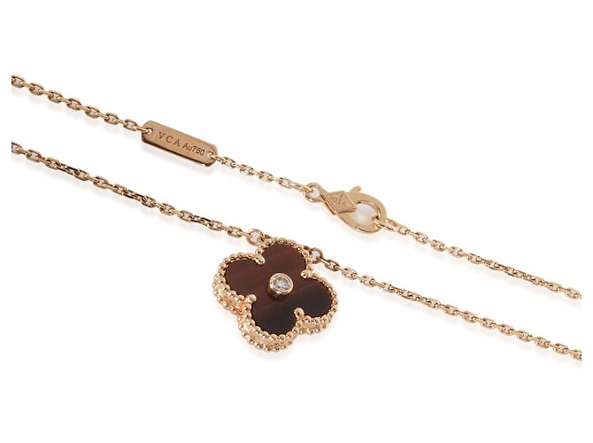 Pendente Vintage Alhambra Edizione Limitata 2017 in Oro Rosa e Diamanti di Van Cleef & Arpels - vista 3