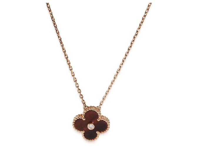 Pendente Vintage Alhambra Edizione Limitata 2017 in Oro Rosa e Diamanti di Van Cleef & Arpels - vista 4