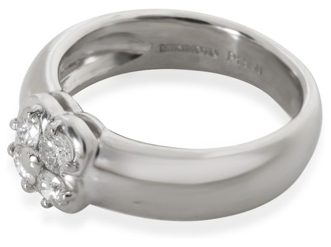 Anello Vintage Quadrifoglio in Platino e Diamanti Mikimoto - vista 2