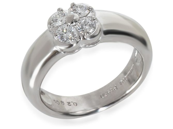 Anello Vintage Quadrifoglio in Platino e Diamanti Mikimoto - vista 3