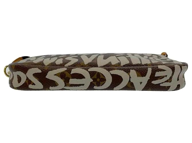 Louis Vuitton Pochette Accessori Stephen Sprouse Graffiti Marrone Bianco - vista 4