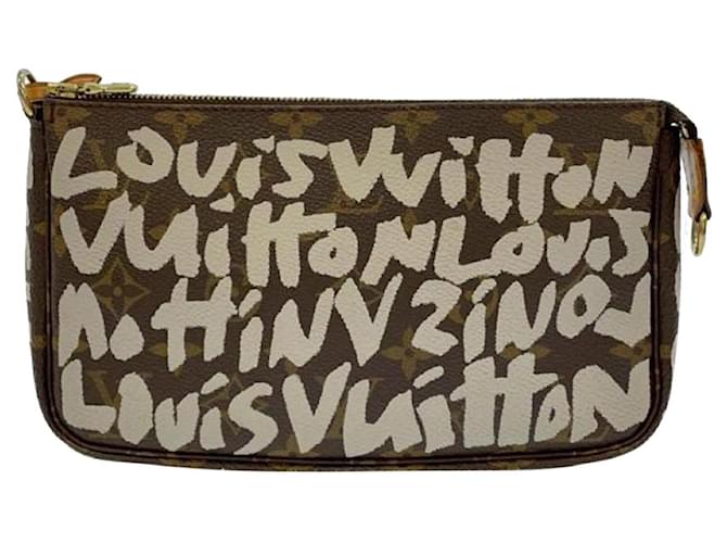 Louis Vuitton Pochette Accessori Stephen Sprouse Graffiti Marrone Bianco - vista 5