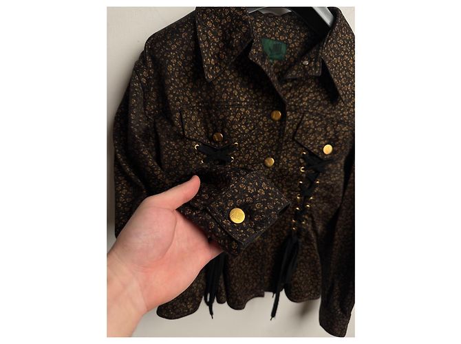 Chaqueta Corset Jean Paul Gaultier Marrón Algodón Castaño - vista 3
