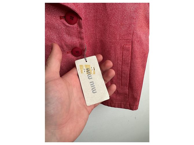 Chaleco sin mangas Miu Miu de algodón rojo Roja - vista 4