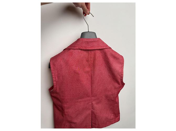 Chaleco sin mangas Miu Miu de algodón rojo Roja - vista 9