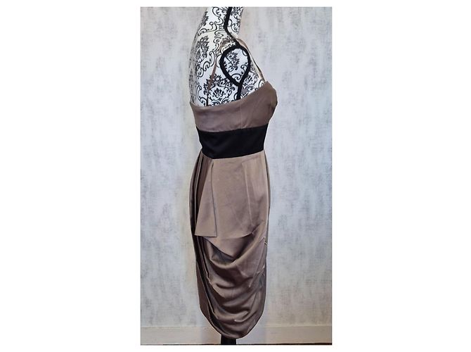 Bcbg Max Azria Kurzes Cocktailabendkleid Bcbgmaxazria Größe 2 38 M Taupe - Ansicht 5