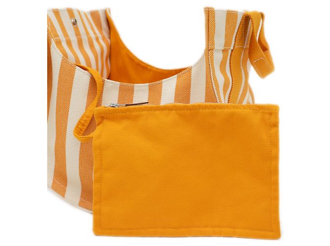 Hermès Cannes PM Tote Bag Weiß Orange - Ansicht 3