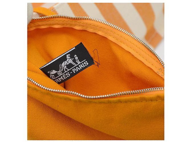 Hermès Cannes PM Tote Bag Weiß Orange - Ansicht 5
