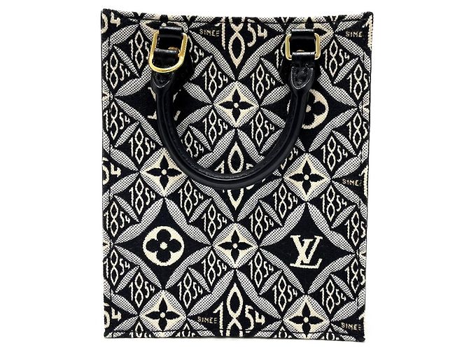 Borsa Petite Sac Plat in Jacquard Monogram Louis Vuitton Nero Blu - vista 2