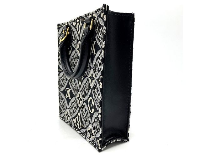 Borsa Petite Sac Plat in Jacquard Monogram Louis Vuitton Nero Blu - vista 3