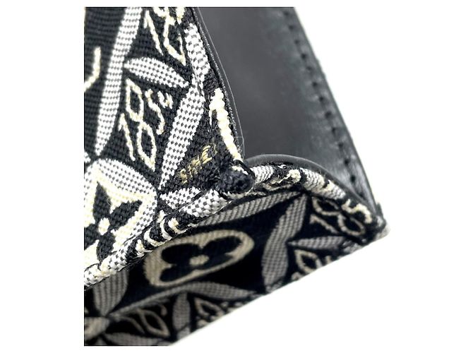 Borsa Petite Sac Plat in Jacquard Monogram Louis Vuitton Nero Blu - vista 6