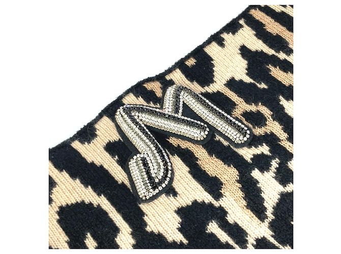 Snood con stampa leopardata Louis Vuitton Marrone Nero - vista 3