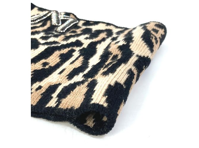 Snood con stampa leopardata Louis Vuitton Marrone Nero - vista 4