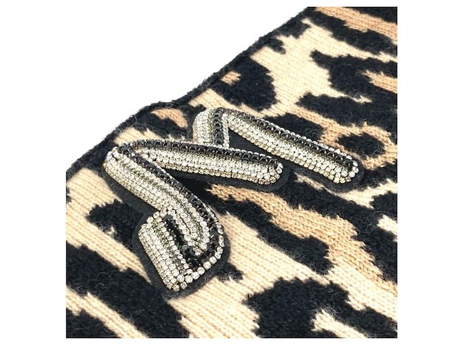 Snood con stampa leopardata Louis Vuitton Marrone Nero - vista 6