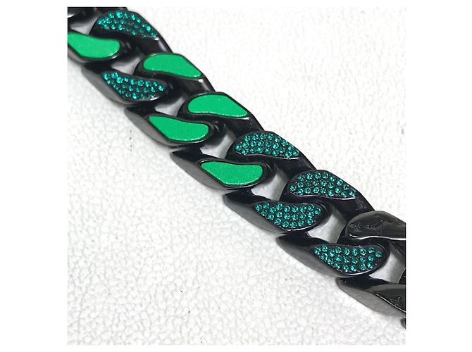 Collana a catena con toppe LV MP2853 di Louis Vuitton Nero Verde - vista 5