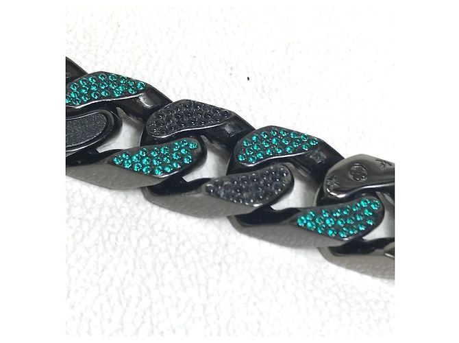 Collana a catena con toppe LV MP2853 di Louis Vuitton Nero Verde - vista 7