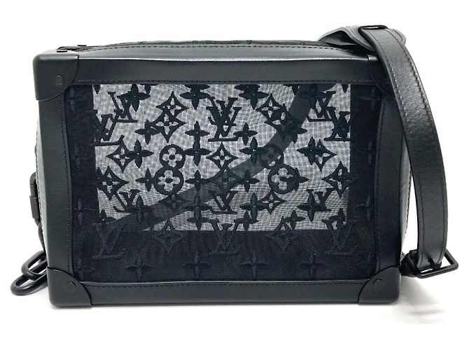 Borsa a Spalla Soft Trunk in Rete Ricamata Monogram Louis Vuitton Nero - vista 2