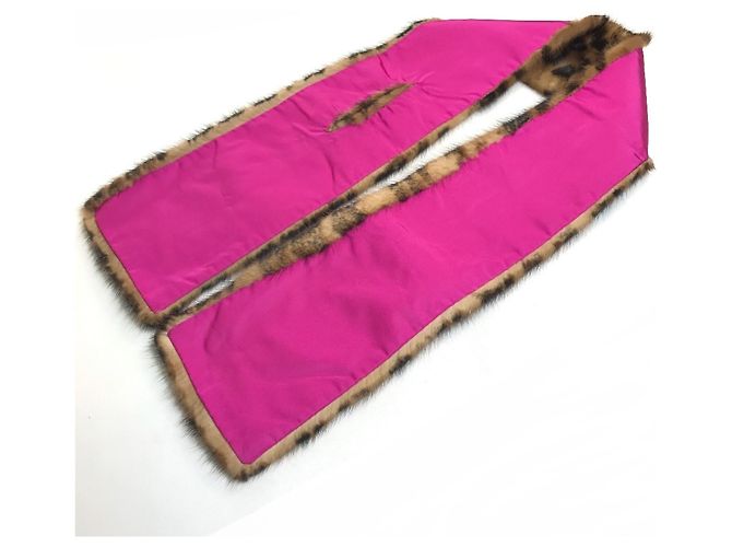 Louis Vuitton Leopardprint Nerzschal Braun Pink - Ansicht 10