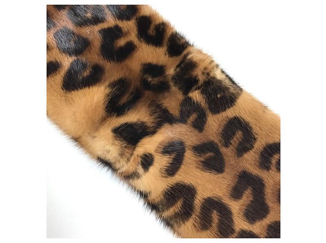 Louis Vuitton Leopardprint Nerzschal Braun Pink - Ansicht 7