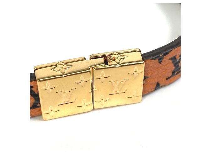 Bracciale Charm Monogramma Louis Vuitton Marrone Nero Bianco - vista 10