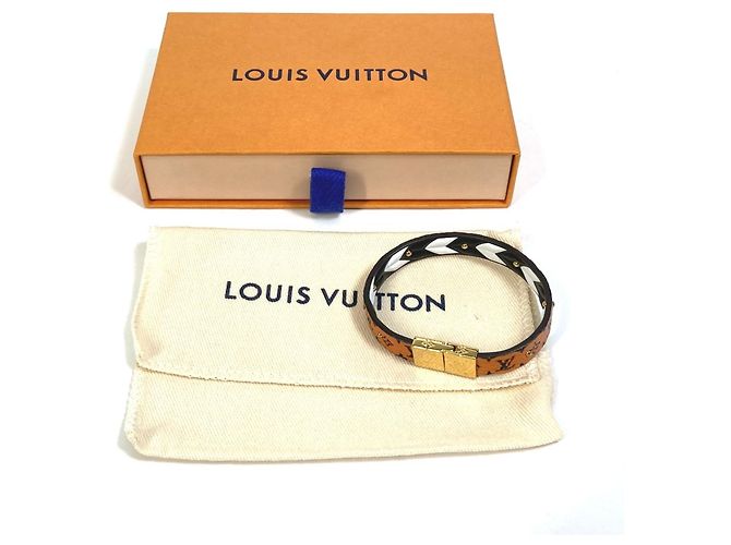 Bracciale Charm Monogramma Louis Vuitton Marrone Nero Bianco - vista 14