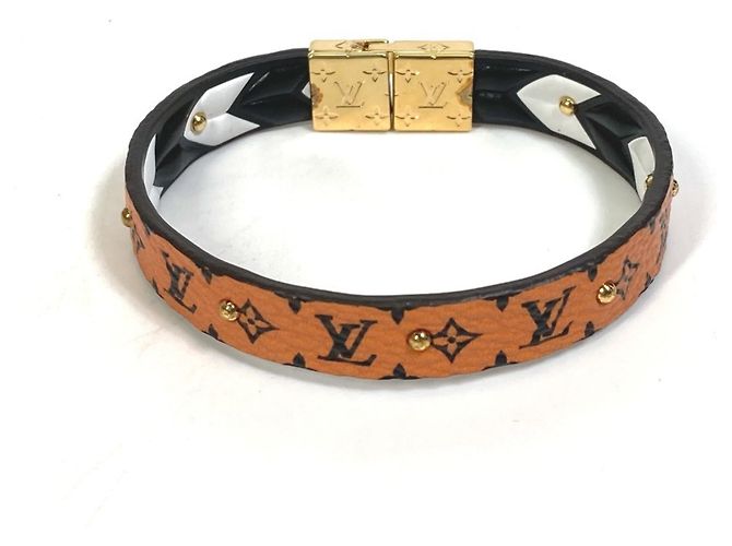 Bracciale Charm Monogramma Louis Vuitton Marrone Nero Bianco - vista 2