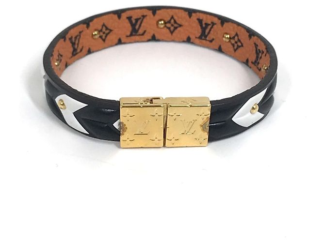 Bracciale Charm Monogramma Louis Vuitton Marrone Nero Bianco - vista 5