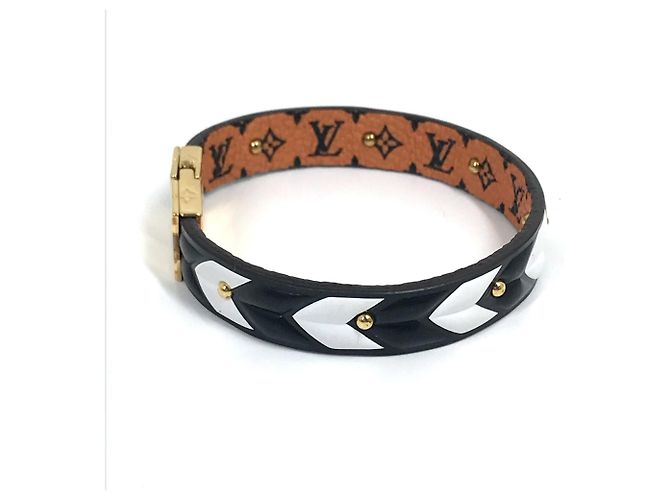 Bracciale Charm Monogramma Louis Vuitton Marrone Nero Bianco - vista 6
