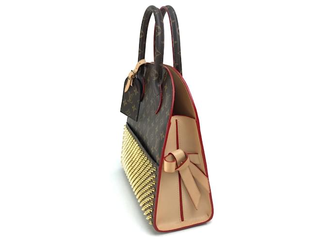 Borsa Louis Vuitton Monogram Studded Marrone Rosso Monogramma - vista 3