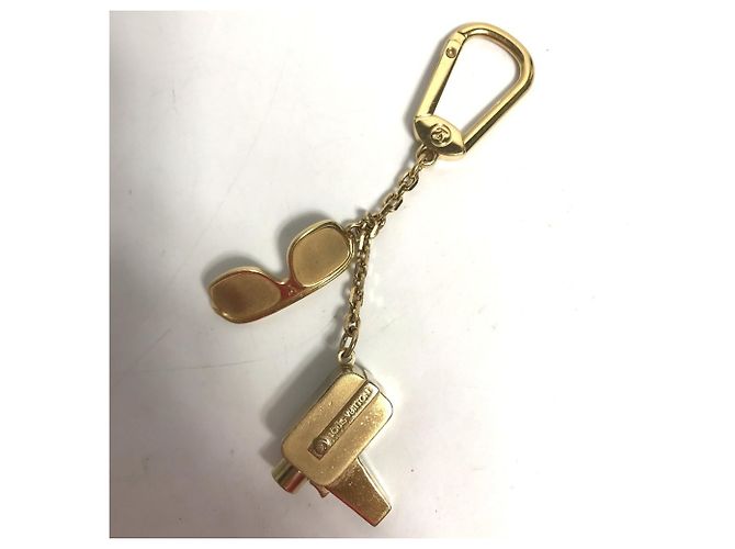 Cannes Louis Vuitton Gold Metal Keyring Golden - view 3