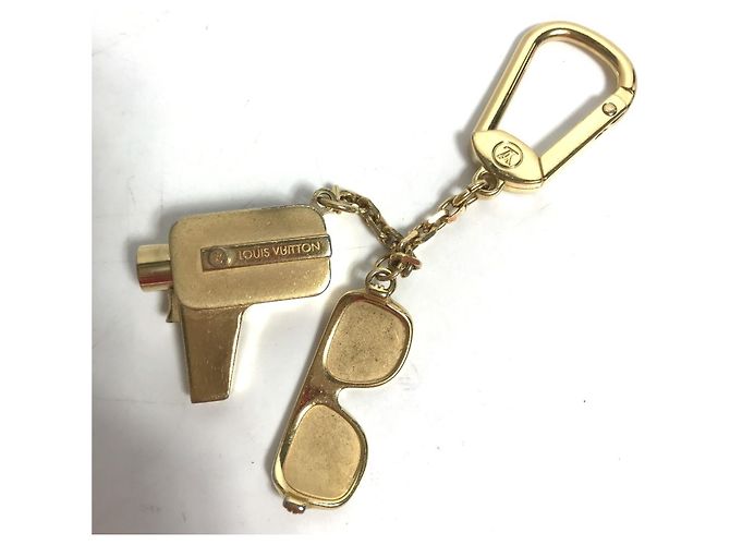 Cannes Louis Vuitton Gold Metal Keyring Golden - view 7