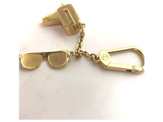 Cannes Louis Vuitton Gold Metal Keyring Golden - view 8