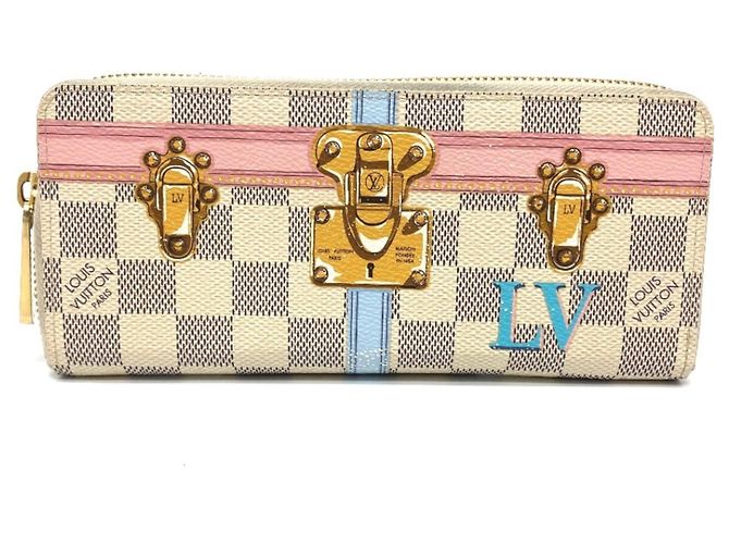 Cartera Larga Damier Azur Louis Vuitton Blanco - vista 2