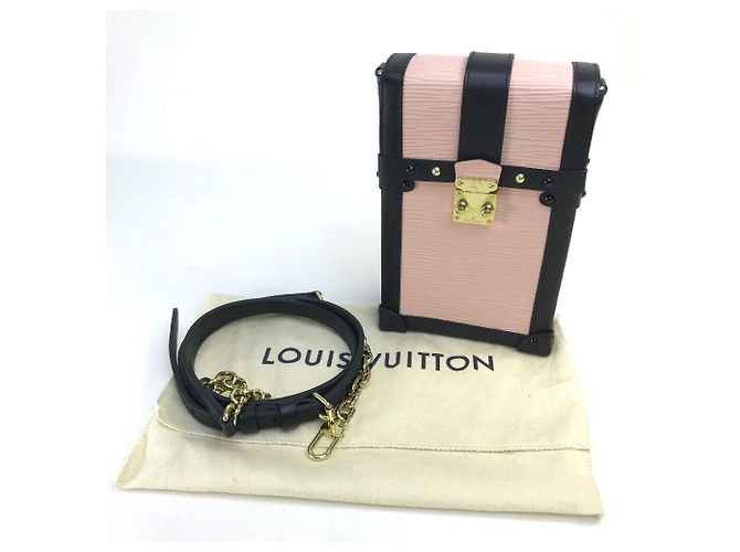 Pochette Trunk Vertical in Pelle Epi Louis Vuitton Rosa - vista 13