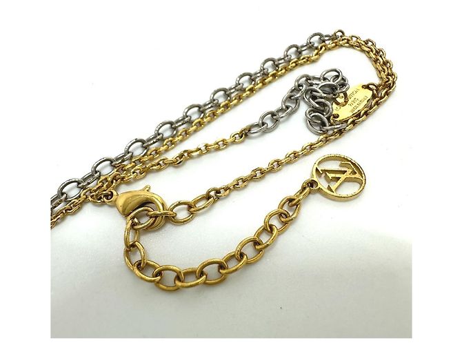 Collana a catena bicolore Logomania Louis Vuitton Argento Multicolore D'oro - vista 5