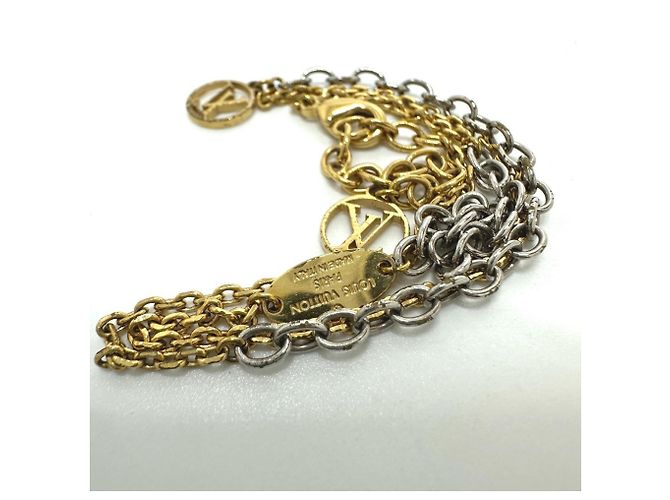 Collana a catena bicolore Logomania Louis Vuitton Argento Multicolore D'oro - vista 6