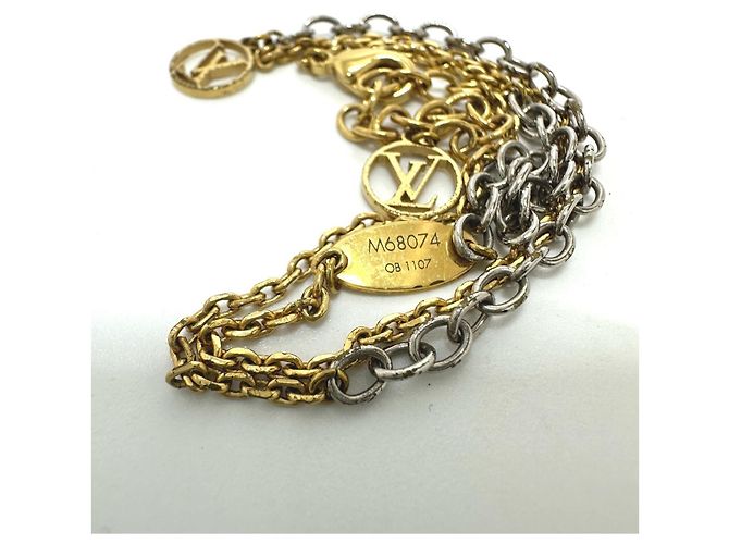 Collana a catena bicolore Logomania Louis Vuitton Argento Multicolore D'oro - vista 7