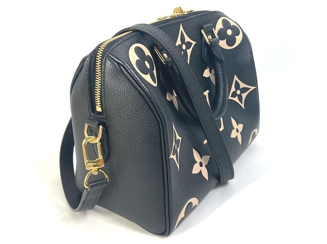 Borsa Louis Vuitton Monogram Empreinte Speedy Bandoulière 25 Nero - vista 3
