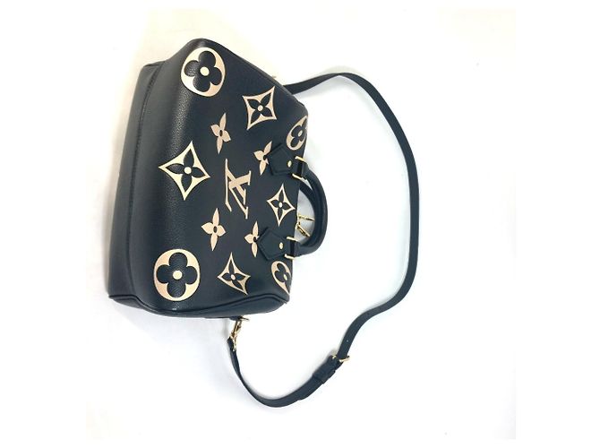 Borsa Louis Vuitton Monogram Empreinte Speedy Bandoulière 25 Nero - vista 8