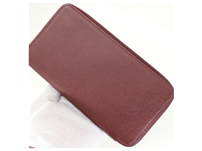 Portafoglio rotondo con zip Azap Long in seta Hermès Rosso - vista 4