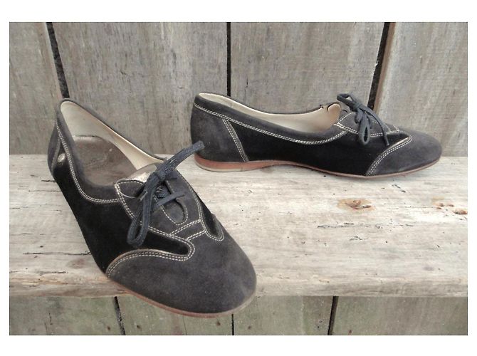 Derbies Paraboot en daim noir - vue 4