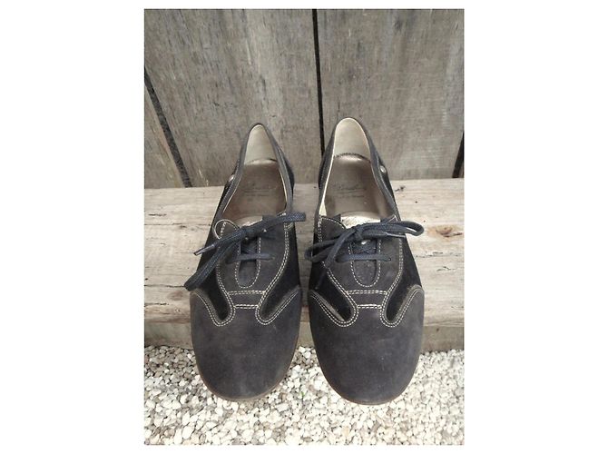Derbies Paraboot en daim noir - vue 5