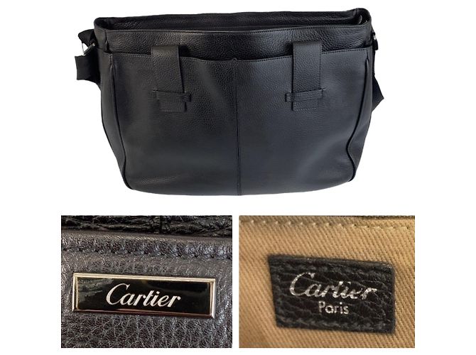 Borsa a spalla in pelle marrone scuro Cartier Marcello - vista 6