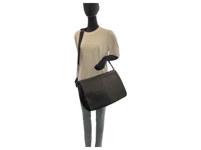 Borsa a spalla in pelle marrone scuro Cartier Marcello - vista 7