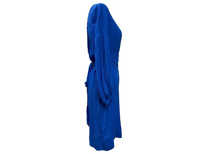 Abito al ginocchio in seta blu di Diane von Furstenberg - vista 2