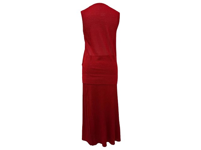 Set top metallico e gonna midi Joseph in viscosa rossa Rosso - vista 3