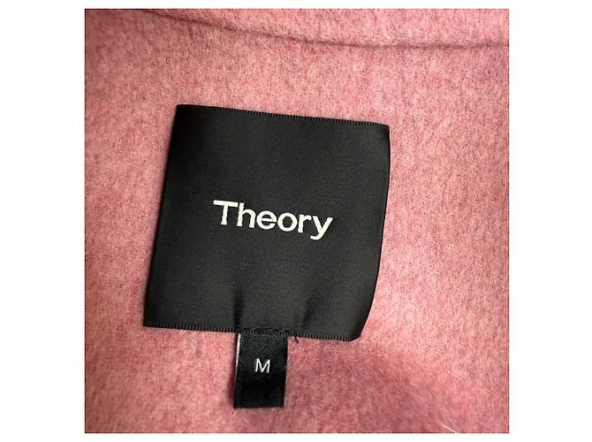 Abrigo de fieltro Theory en lana rosa Castaño - vista 4